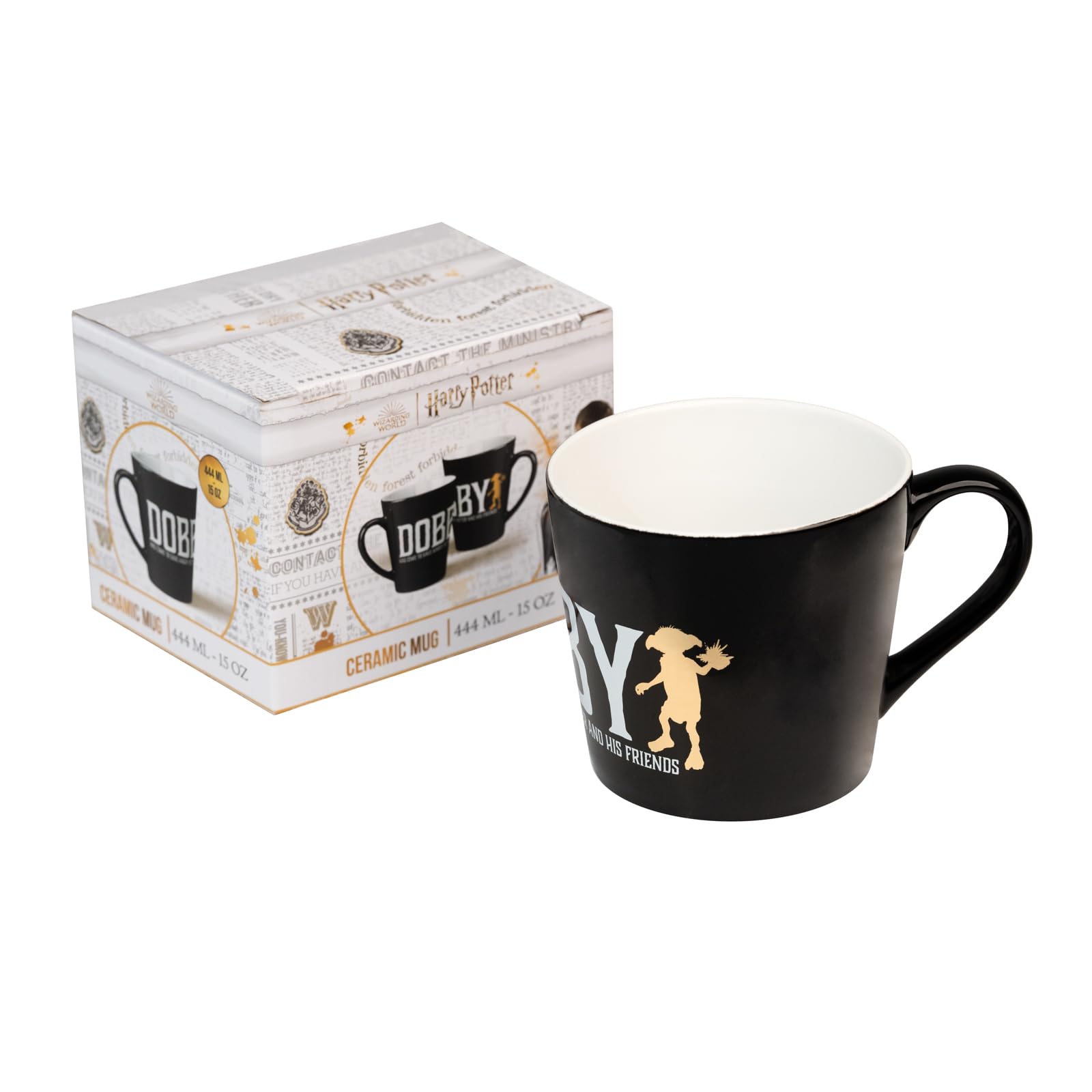 Grupo Erik Ceramic Mug - Harry Potter Merchandise, Black/White, 444 ml - Image 2