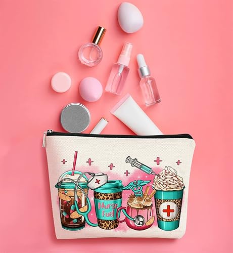 Miniatura 3 de BARPERY Bolsa de maquillaje para enfermeras, bolsa de maquillaje con cremallera, regalo para adolescentes, niñas, mujeres, bolsa de maquillaje para