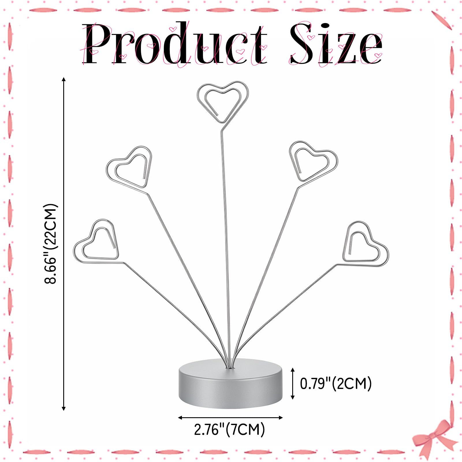 Heart-Shaped Picture Holder Tree, Rund Base Photo Holders for Tables, Gift Card Tree, for Wedding/Party Photo Display, Table Decoration, Shooting Background
