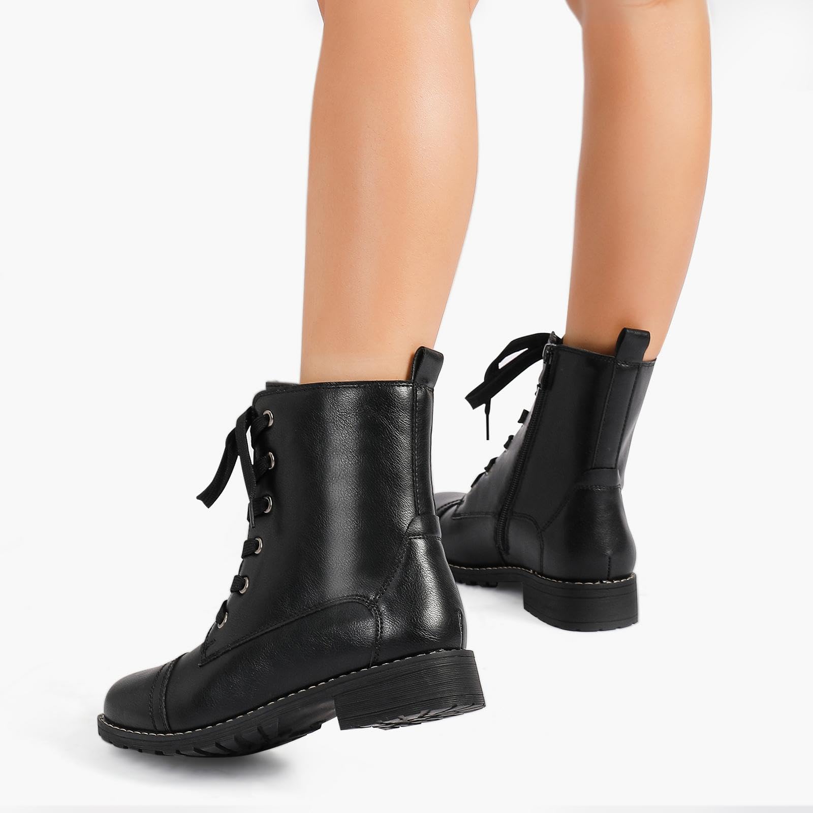 Putu Buty Damskie Buty Na Zamek Błyskawiczny Sznurowane Modne Buty Damskie Antypoślizgowe Do Codziennego Miejskiego Noszenia 36-41