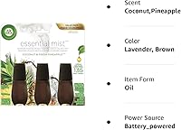 Vista 7 de Air Wick Essential Mist Refill, 3 ct, Coconut and Pineapple, Essential Oils Diffuser, Air Freshener