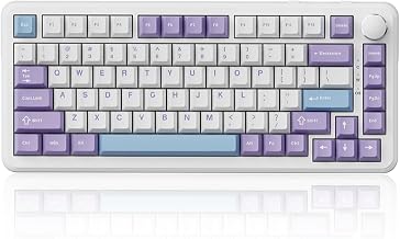 AJAZZ AK820 HE Wired 75% Gaming Keyboard, Hall Effect Magnetic Switch with Rapid Trigger, 8KHz Polling Rate, Gasket Mount, PBT Keycaps, RGB Backlit, Metal Volume Knob for PC/Mac, Purple