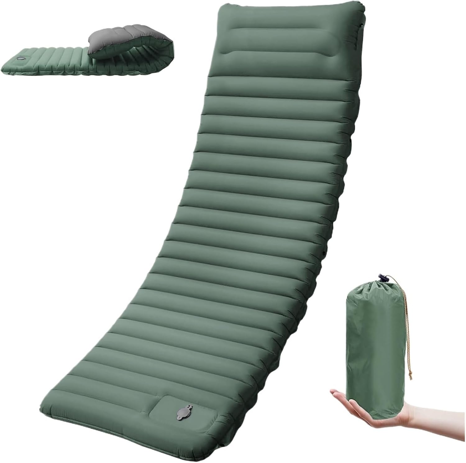 Extra Thick 4 Inch Camping Sleeping Pad Outdoor Self-Inflating Mats Spliceable Hiking Fishing(NT-04Auburn)
