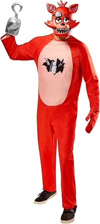 Rubies Adult Five Nights at Freddy's Foxy Costume Jumpsuit, Gloves, and Half-mask Adult Costume
