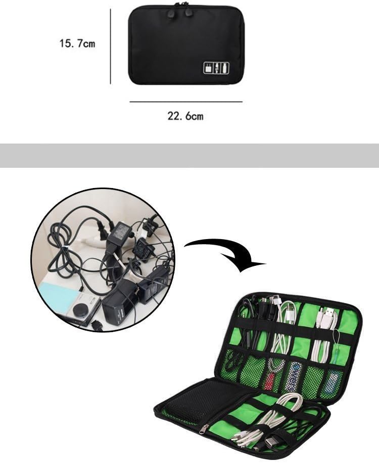 BAIGIO Black Cable Organizer Electronics Accessories Travel Bag USB Drive Bag Healthcare & Grooming Kit