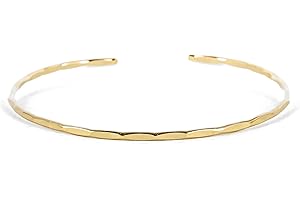 Gold Stone: Thin Hammered Cuff in 14K Gold Fill; Delicate Handmade Stacking Bracelet for Women