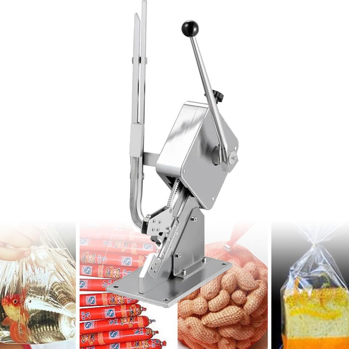 AYCDL Plastic Bag Tying Machine,Manual U-Shape Sausage Sealing Machine, Sausage Clipper Clipping Machine, for Supermarket