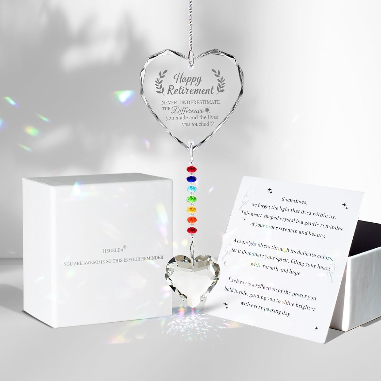 Hegelda Retirement Gift for Woman Crystal Suncatcher Ornaments