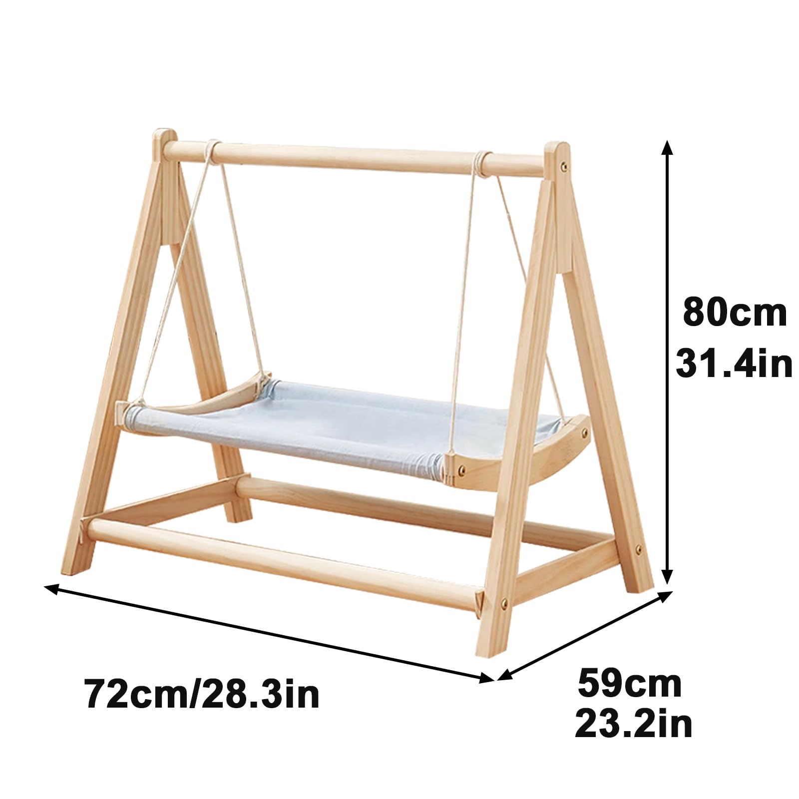 Hamac en bois pour chat - Lit balançoire pour chat d'intérieur - Perchoir confortable pour chats de petite et moyenne taille