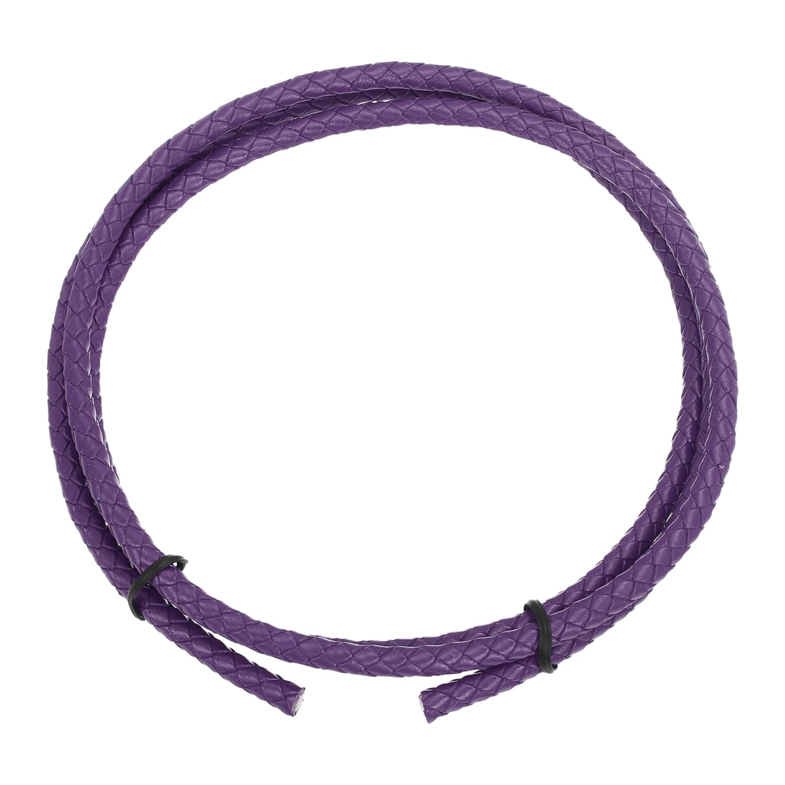 sourcing map 1.1 Yards Bolo Tie Cord 5mm Diameter Round Braided Leather Strip 1 Meter Long for Bracelet Necklace Beading, Dark Purple