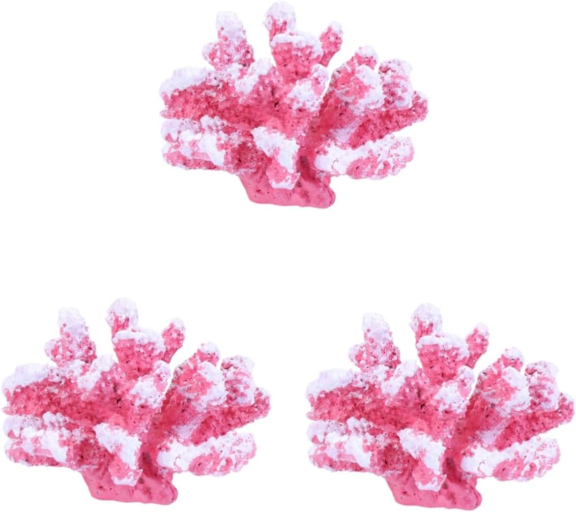 Aquarium Coral 3 Pcs Resin Aquarium Adornment Coral Figurine Decor Faux Plants Artificial Plants Indoor Nautical Coral para De Mujer Interior Indoor Plant Fish
