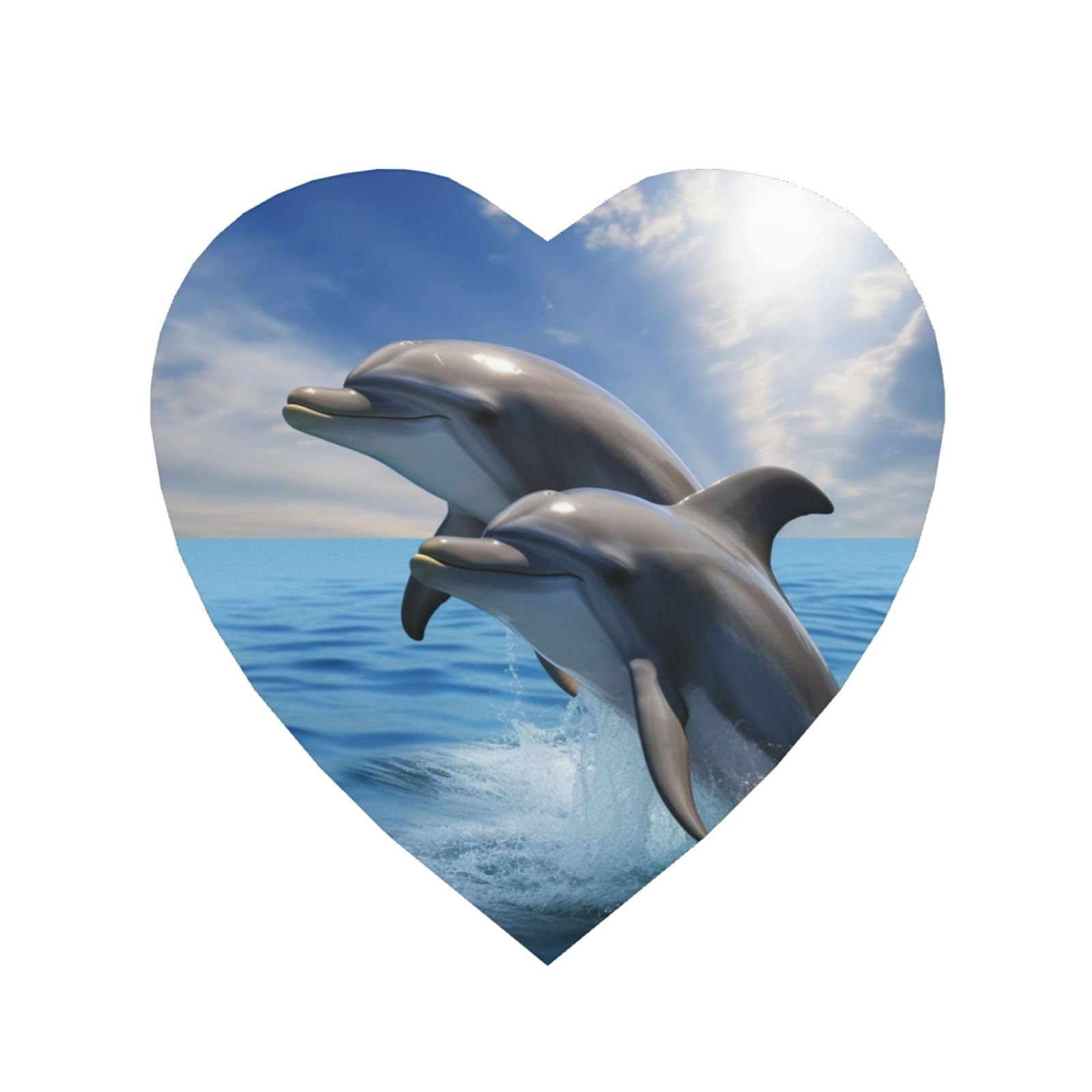 Fodpand Heart Shape Two Dolphins Fridge Magnets, Strong Small Refrigerator Magnets Decorative Magnets For Kitchen Fridge Office Locker - Funny Magnetic Stickers Birthday Gifts