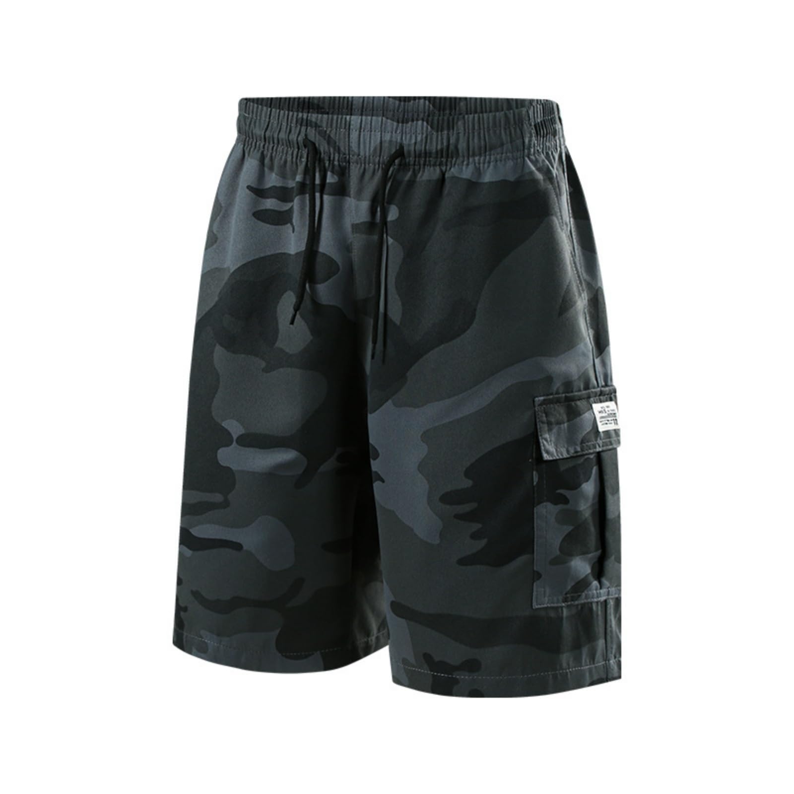 Short cargo homme camouflage d'été léger pour randonnée et travail avec cordon