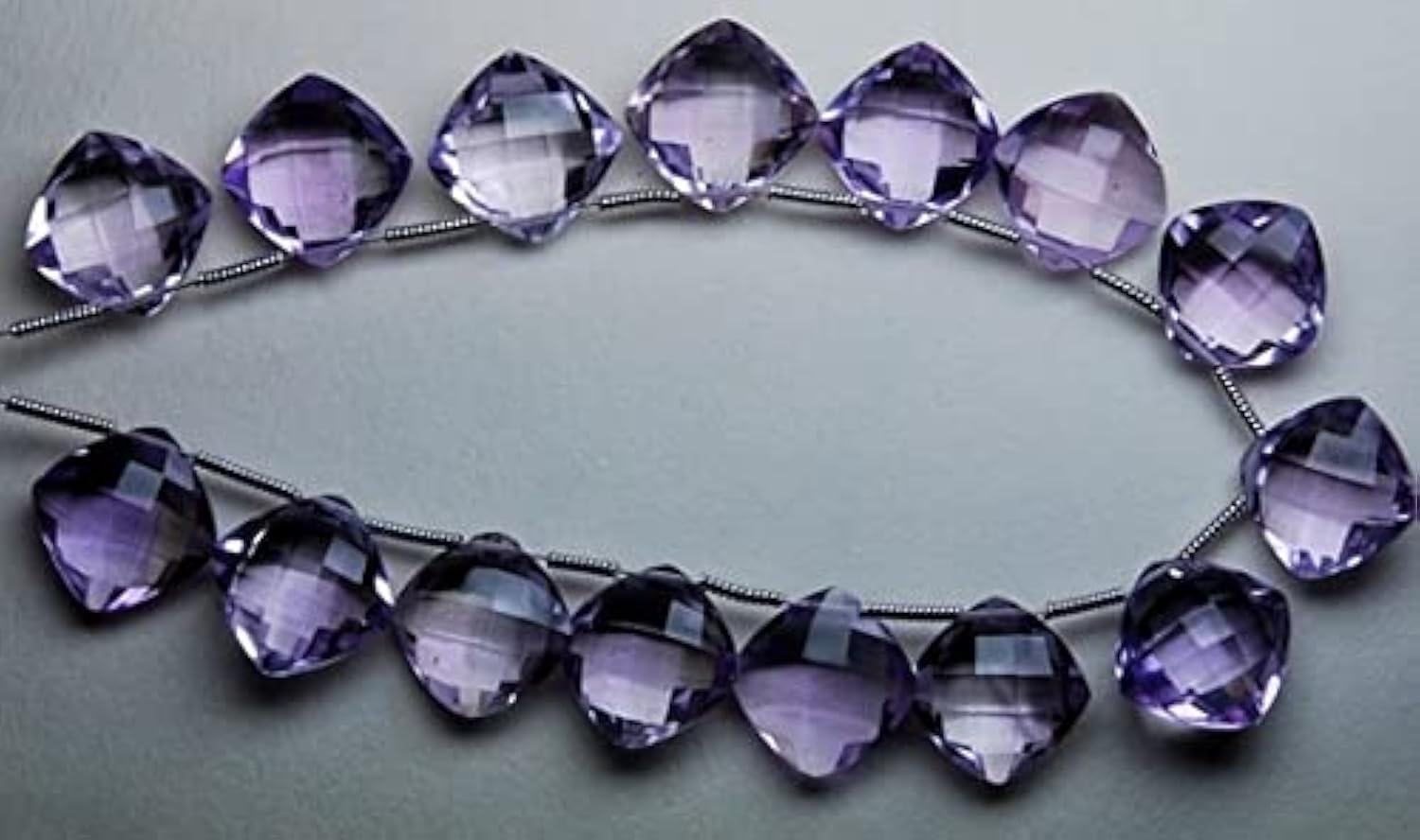 Améthyste rose naturelle en briolettes coussin pour création joaillerie haut de gamme