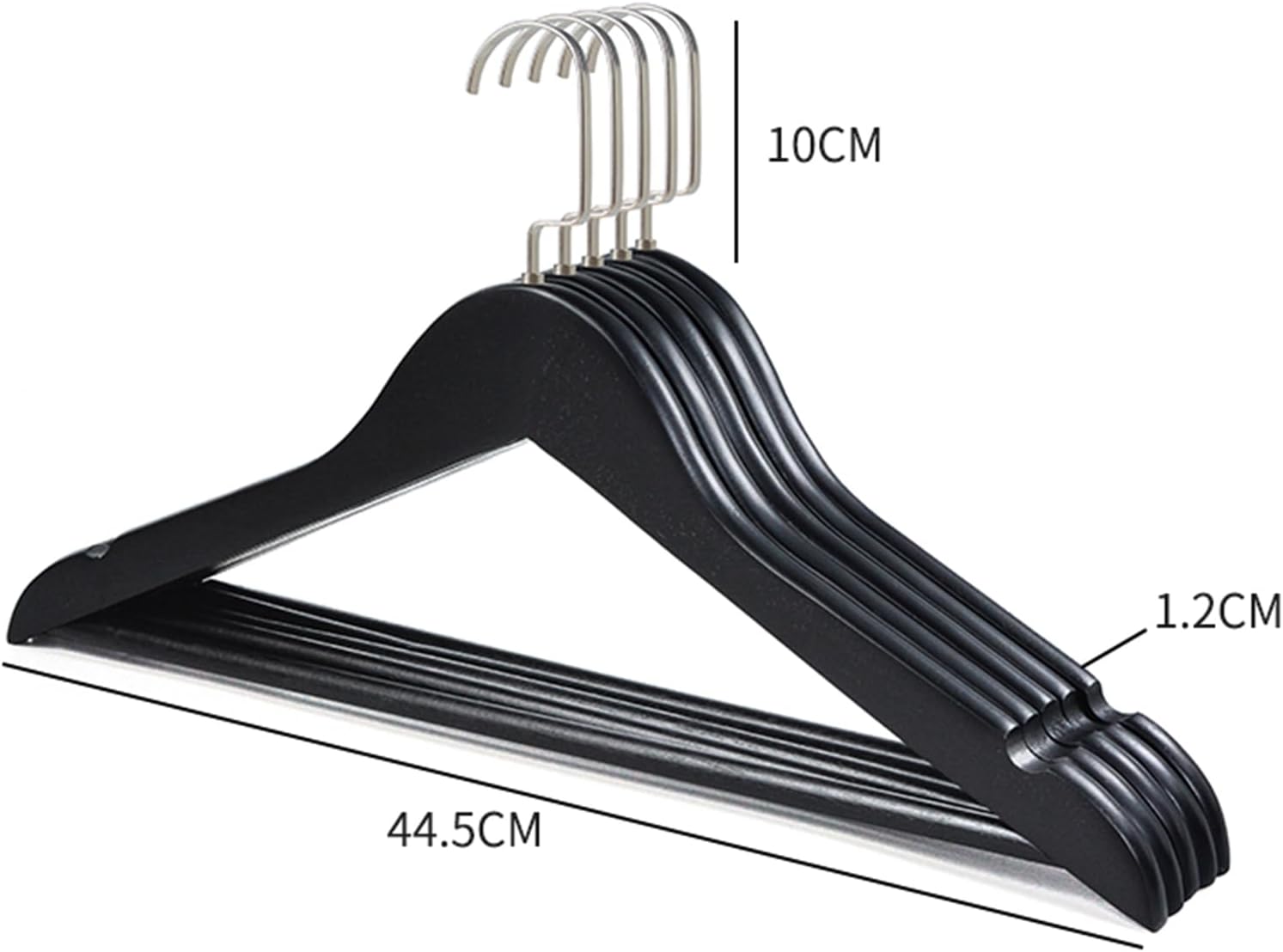 5 Pack Black Clothes Hanger Heavy Duty Durable Coat and Clothes Hangers Non-Slip Clothes Hangers Space Saving Hangers 360 Degree Swivel Hook