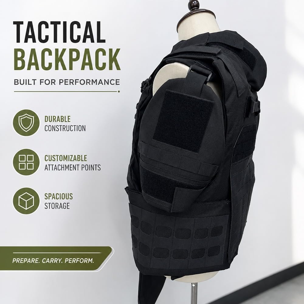 Chaleco Táctico Modular 5 En 1 Ajustable,Sistema MOLLE Liberación Rápida Tejido Oxford 1000D Chaleco Outdoor Accesorios Desmontables Actividades Grupo Simulación Utilería