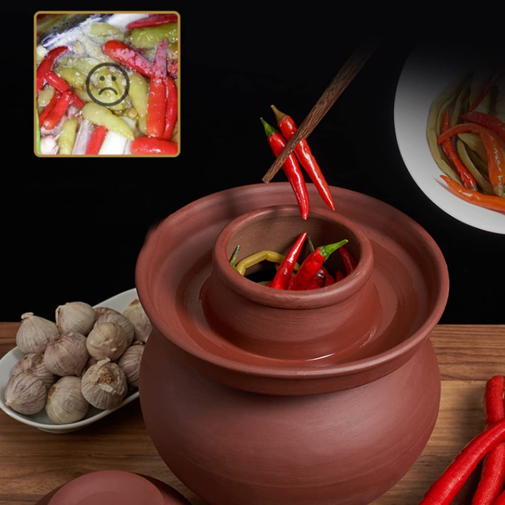 Grande Barattolo per sottaceti Barattolo in Ceramica con Coperchio Kit Tradizionale Pentola con Coperchio a Tenuta stagna Barattolo per sottaceti Barattolo per