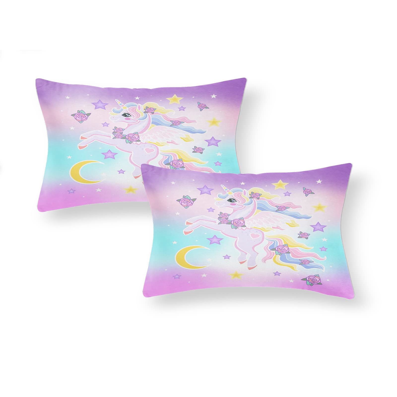 AVJWWD Set di Biancheria da Letto per Bambini, in Microfibra, con Motivo a Unicorno, con Stampa 3D, 3 Pezzi, con Chiusura a Strappo, Morbido per Ragazze (I, 200x200cm)