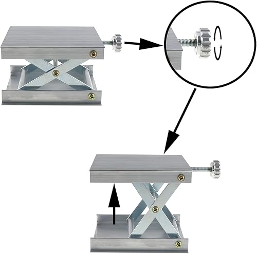 Miniatura 3 de E-outstanding Estante de aleación de aluminio ajustable Tijera Laboratorio Levantador de laboratorio Jack Soporte Soporte Jack Plataforma de nivel