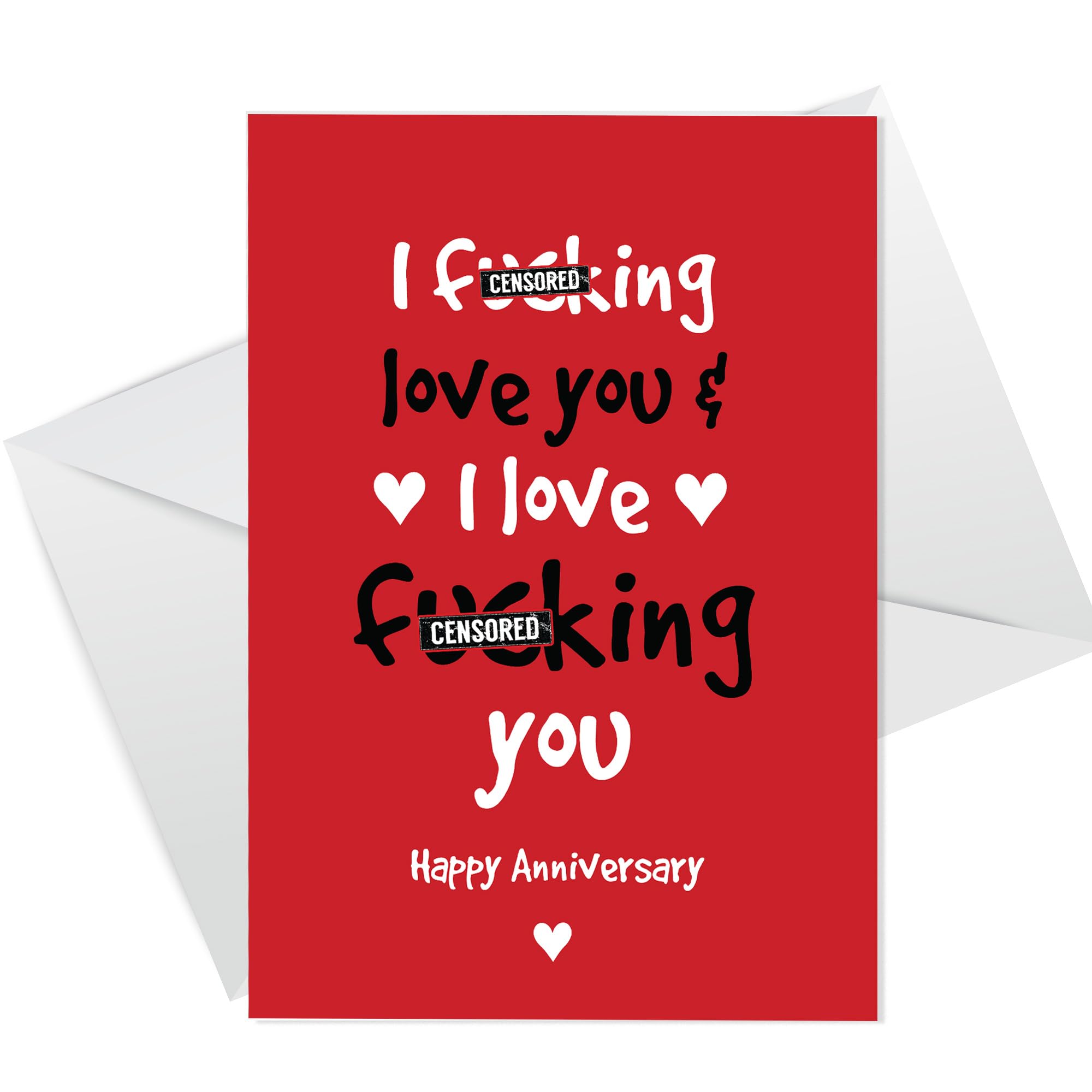 RED OCEAN Funny Rude Anniversary Card For Husband Wife Boyfriend Girlfriend Joke Anniversary Card For Him Her Greetings Card With Envelope