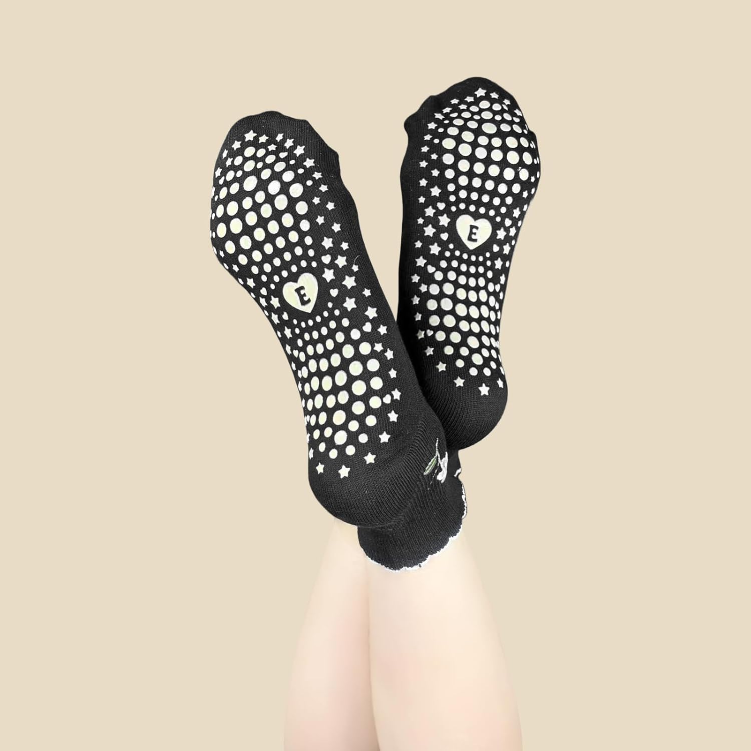 4 Pairs Pilates Grip Short Socks for Women Yoga Non Slip Cute Ruffle Ankle Barre Socks. - Image 7