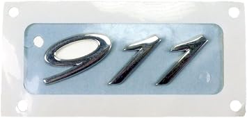 Genuine Porsche "911" Emblem - Chrome with Adhesive Backing - 991 559 231 02