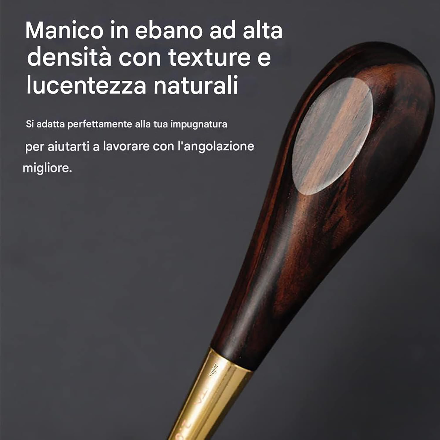 WUTA Punteruolo, ebano Blackwood & ottone punteruolo cucito, strumento in pelle per la lavorazione della pelle di cuoio(S+M+L)