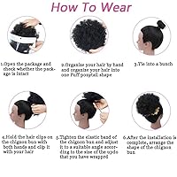 Vista 6 de THEMIS HAIR Extensiones de cabello de cola de caballo afro con cordón y clip, cabello natural, moño rubio, extensiones de cabello corto y rizado 613#