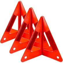 3 Piece 3D Plastic Warning Triangle for Road Safety and Emergency || High Visibility and Economical || Great for Laymen Use