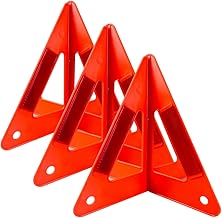 3 Piece 3D Plastic Warning Triangle for Road Safety and Emergency || High Visibility and Economical || Great for Laymen Use