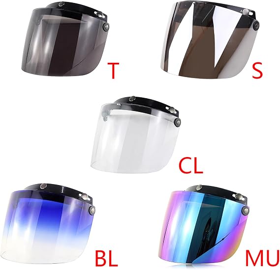 Warm Hat,Windproof 3-Snap Visor Lens Shield for Motorcycle Helmets Flip Up Down Open Face Anti Glaring Accessories