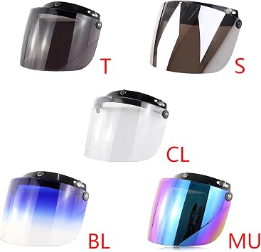 Warm Hat,Windproof 3-Snap Visor Lens Shield for Motorcycle Helmets Flip Up Down Open Face Anti Glaring Accessories