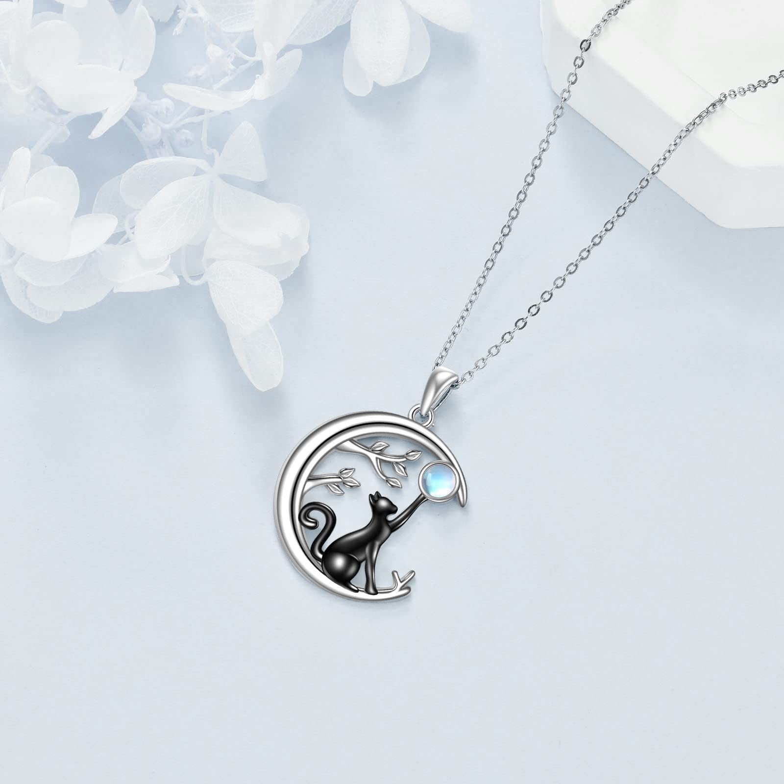 JERWLI Tier Halskette Sterling Silber Esel Golden Retriever Giraffe Hund Panda Koala Otter Highland Cow Waschbär Häschen Geschenk für Anhänger