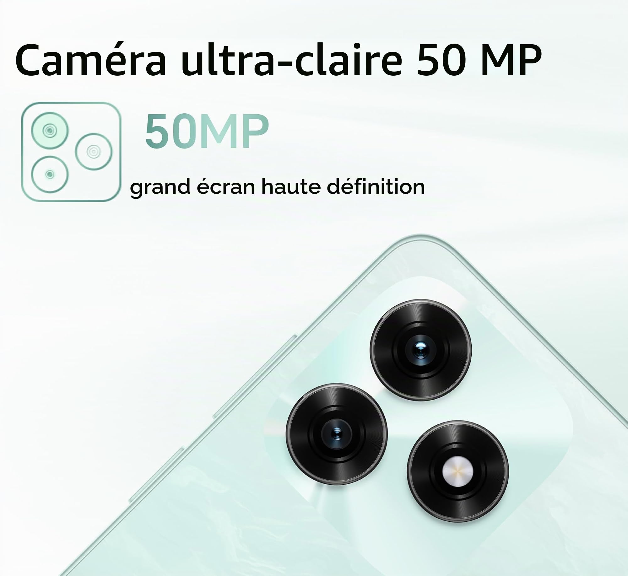 HONOR X5C Plus Smartphone 4GB+64GB – Ocean Cyan, Écran HD+, Batterie Longue Durée, Android 13
