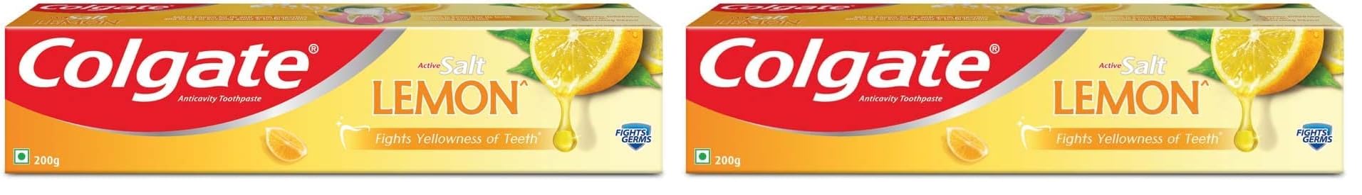 Colgate Active Lemon & Salt Healthy White Toothpaste - 200 g (Pack of 2)