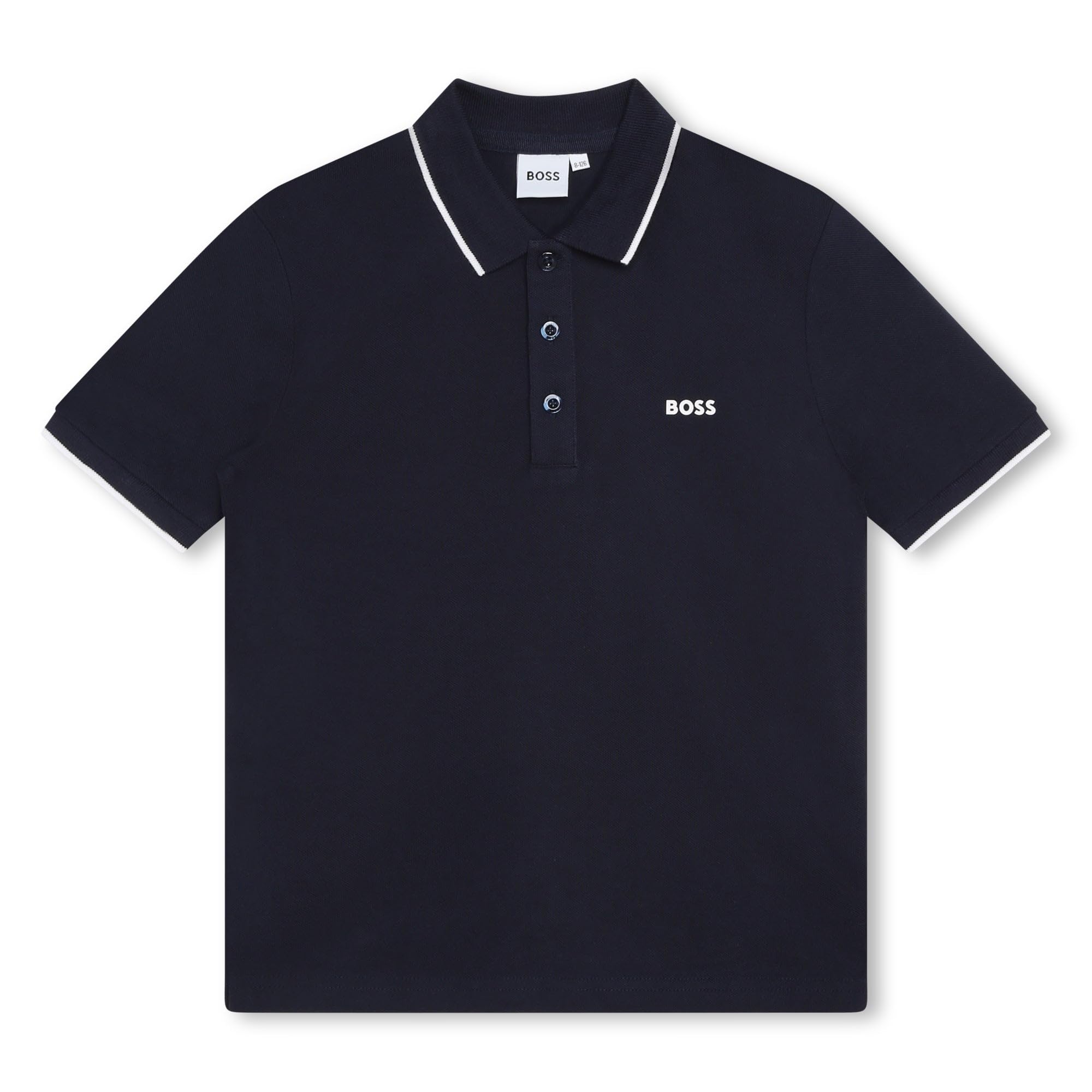 Boss Men's Navy Blue Kids Small Logo Polo Shirt, Logo Detail - 12Y