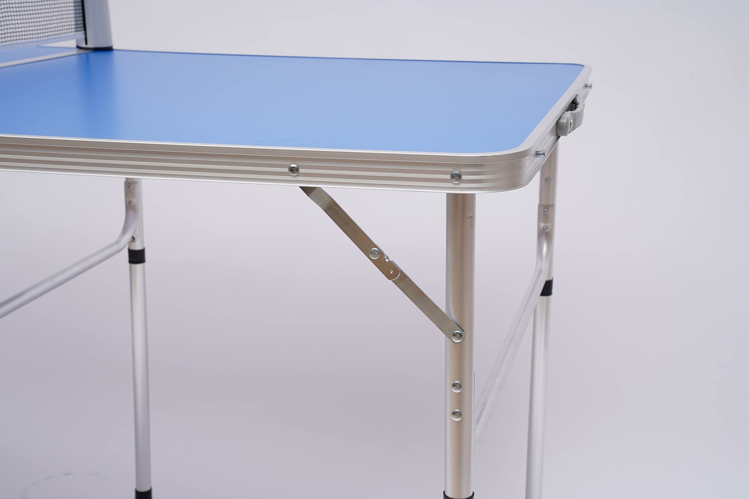 tavolo da ping pong pieghevole, resistente e durevole, con rete e racchette incluse, ideale per sport all'aria aperta, tavolo da pranzo, blu e argento