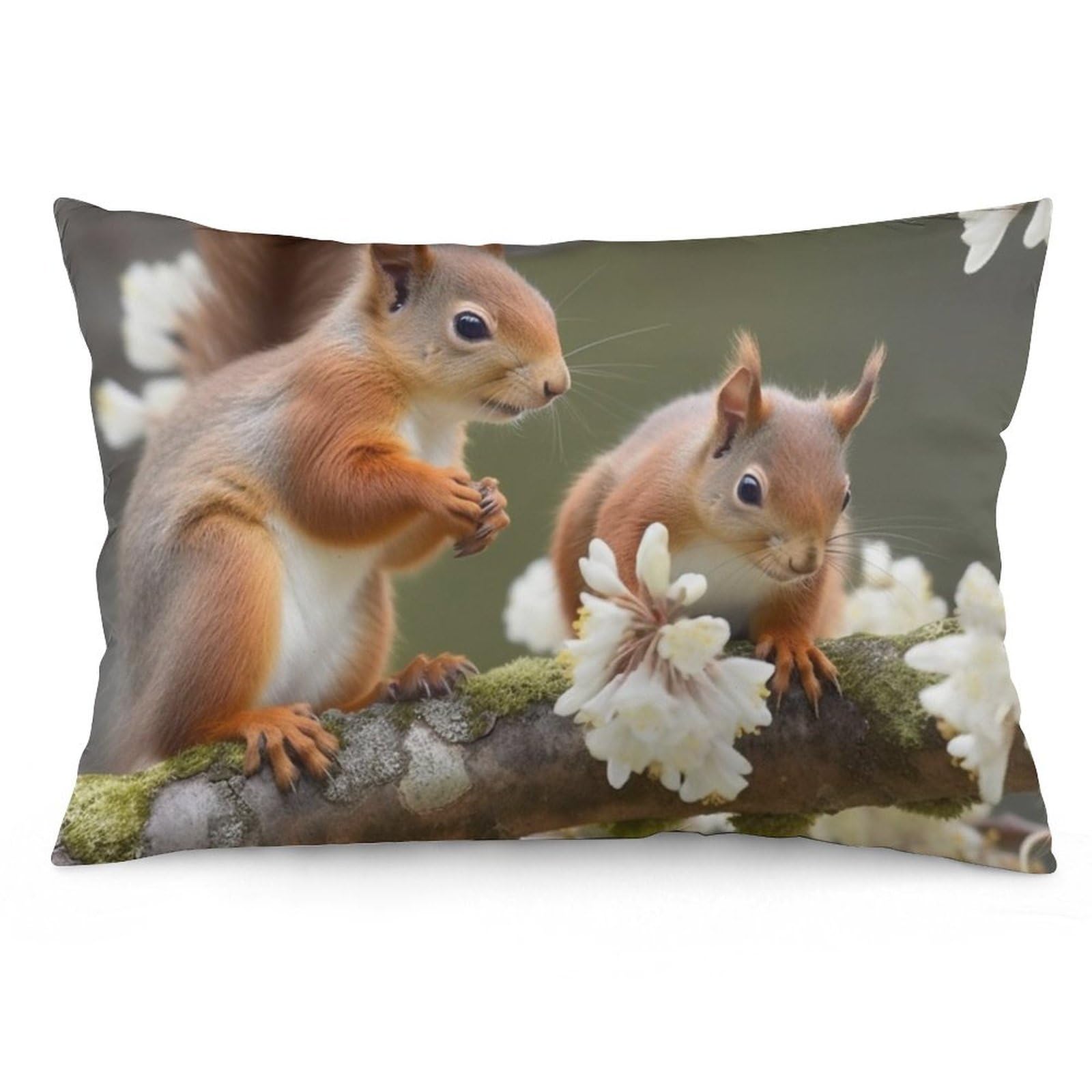 NTVOWPZO 2 Pack Decoration Throw Pillow Covers 20"x30" Pillowcases Covers Squirrels Pillowcases Modern Farmhouse Home Decor Sofa Cushions Covers for Couch Bed Living Room