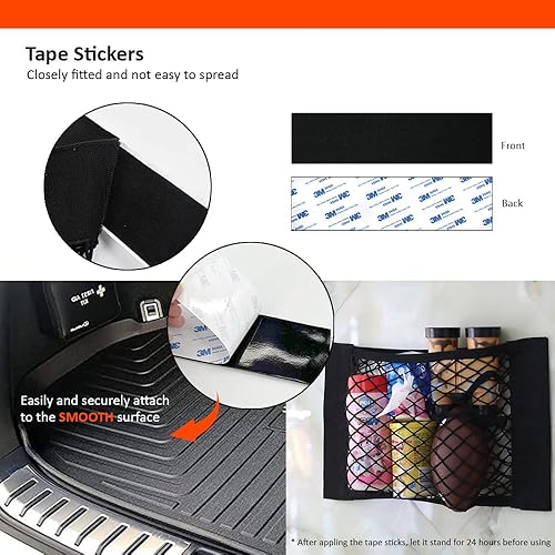 Miniatura 4 de Luckybay Paquete de 2 unidades de red de carga universal para automóvil, red de almacenamiento de calcomanías de pared, bolsa de malla para