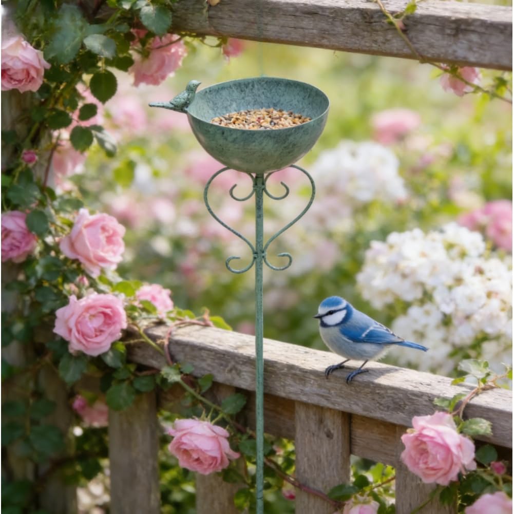 Vogelfutterstation Hängend Wildvogel Futterspender Blumenhalter für Garten Balkon Outdoor Futterstation für kleine Vögel