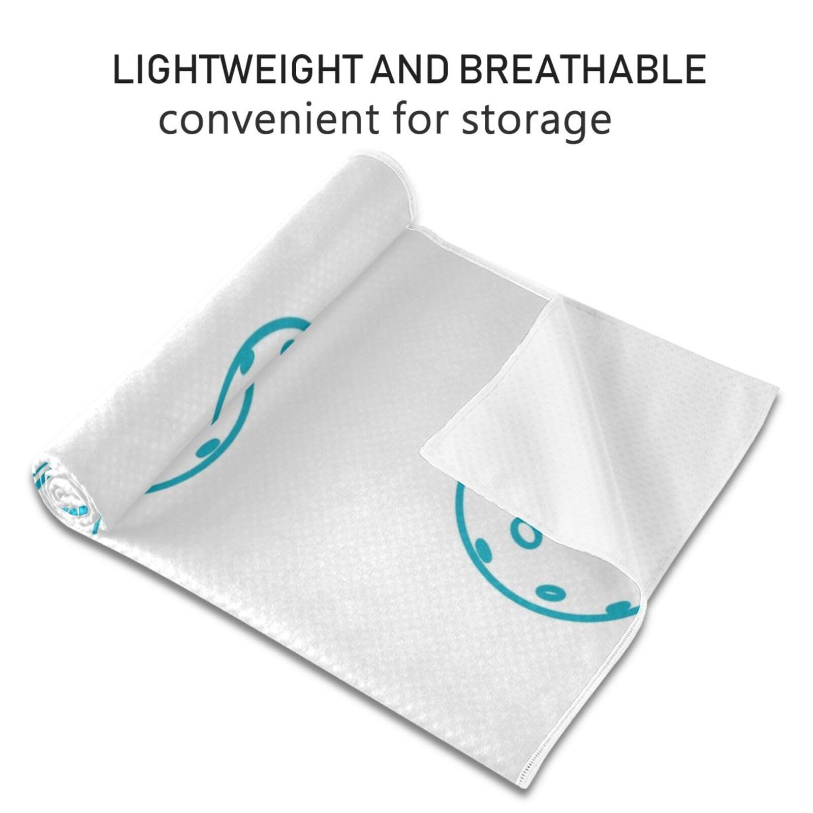 SEINDUS Blue Pickleball Pattern Hot Yoga Towel for Women & Men, Non Slip Super Absorbent and Quick Dry Yoga Mat Towel for Hot Yoga, Pilates and Fitness 73