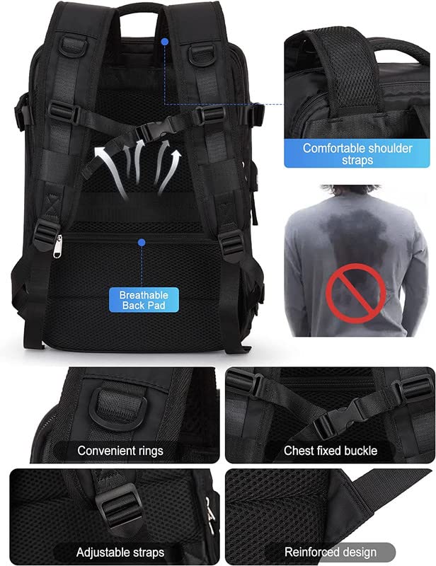The Purple Tree Multifunction Waterproof Laptop Travel Backpack with Shoe Compartment, Shoulder Bag, 35 L Laptop Backpack with USB Charging, Flight Cabin Backpack, Antitheft Zipper Bag - Image 3 thumbnail