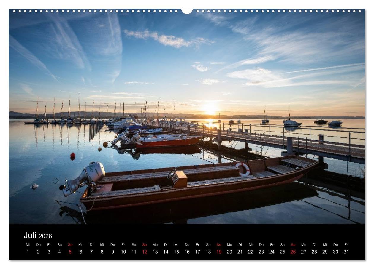 Bodensee - Uferlandschaften im schönsten Licht 2026 (hochwertiger Premium Wandkalender 2026 DIN A2 quer), Kunstdruck in Hochglanz: Monatskalender mit Bildern eines Jahres vom Bodensee (CALVENDO Orte)