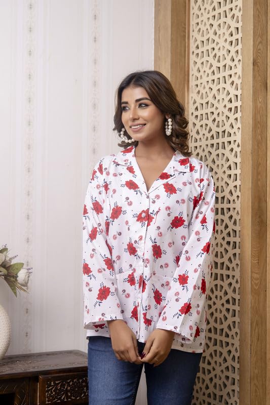 Image of Women's Cotton Floral Printed Summer Coat | Helps to Protect From Sunrays, Dust Pollution, Sunburn, Tanning of Skin | Ideal for Driving, Hot Summers, Traveling