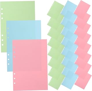 Libros de Recambios de Papel Perforado para Archivador por Cuaderno Sueltas Colores Rosa Azul y Verde para Planificador y Diario Papel Relleno Práctico y Duradero