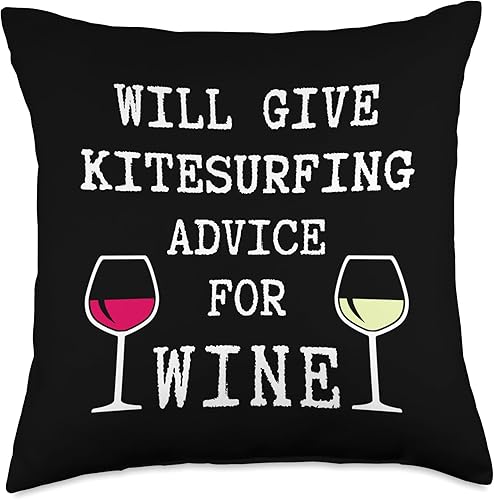 Miniatura 1 de Advice for Wine Water Sports - Almohada divertida de kitesurf, 18 x 18 pulgadas, multicolor