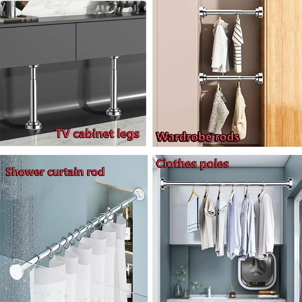 Patas y Soportes telescópicos Ajustables para Fregadero, Varillas de Soporte bajo encimera de Acero Inoxidable para fregaderos de Cocina, Altura 30-50 cm, Ideales para reparación e instalaci