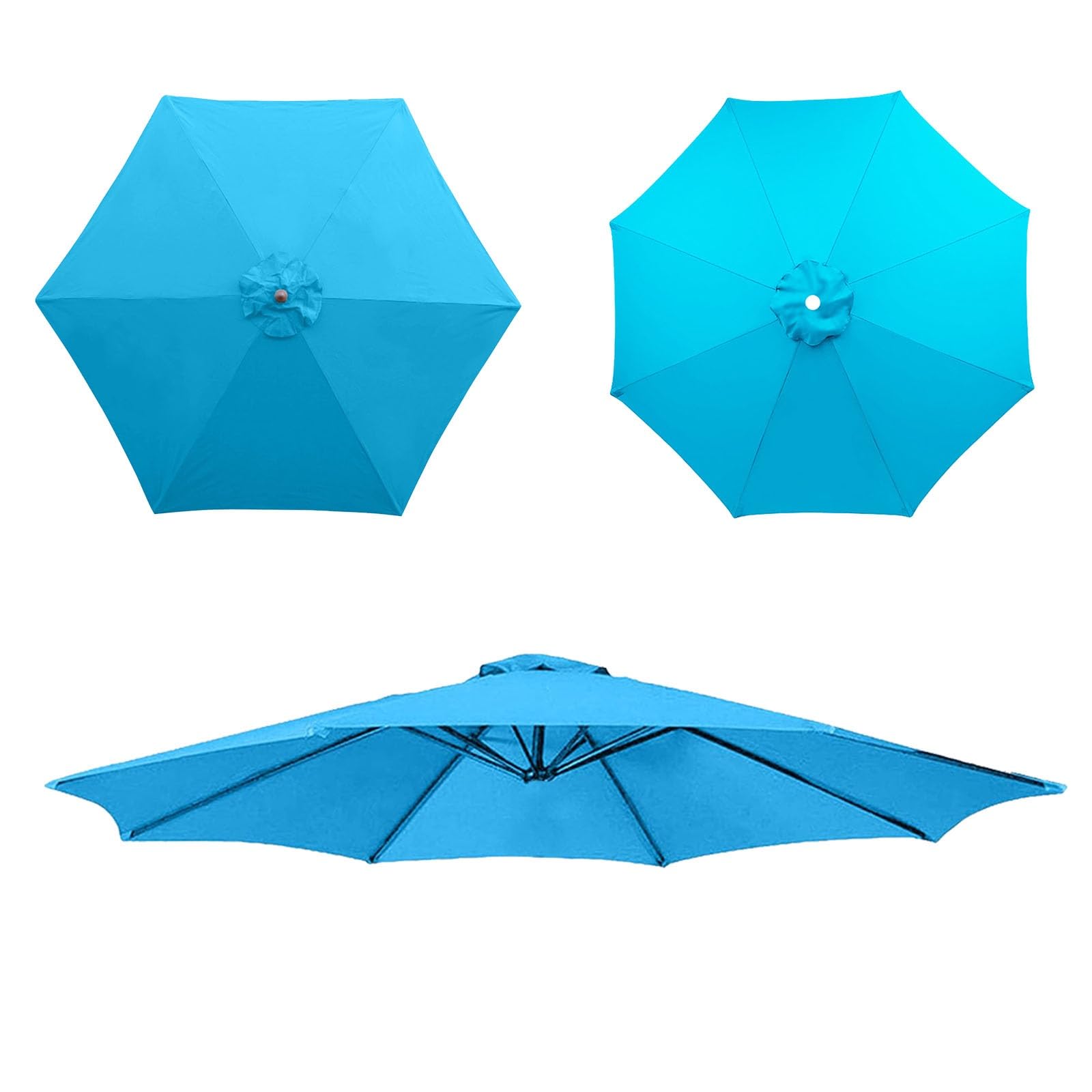 Replacement Parasol Cloth, Market Table Umbrella Canopy, Umbrella Canopy, waterproof, Umbrella Replacement Cloth, Replacement Parasol Fabric cover for Garden Umbrella(Lake blue,8ribs:2.30m/7.5ft)
