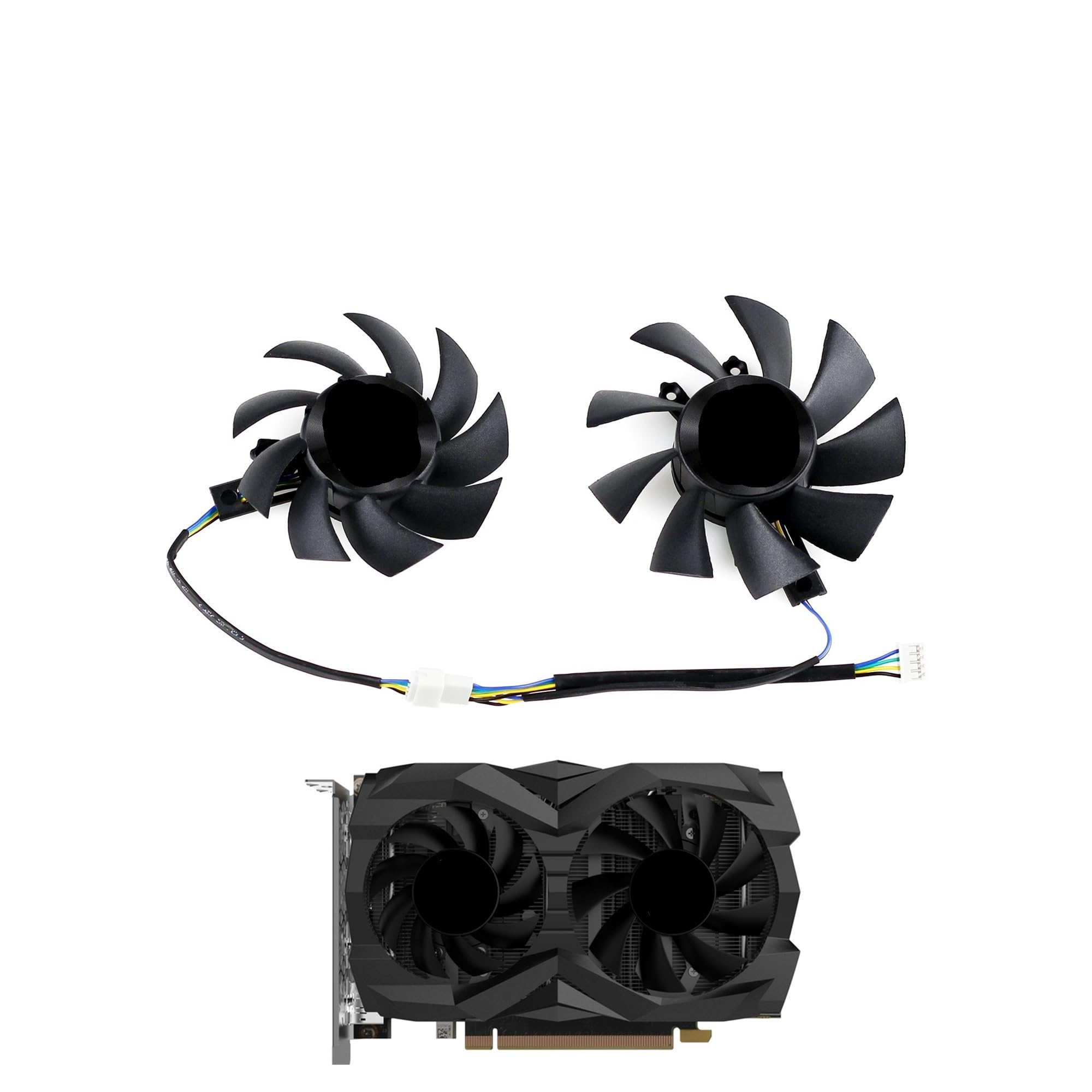 muyihui 2 szt./zestaw GA72S2U GA82S2H wentylator chłodzący do karty 1660 SUPER Ti Twin ZT-T16620F-10L