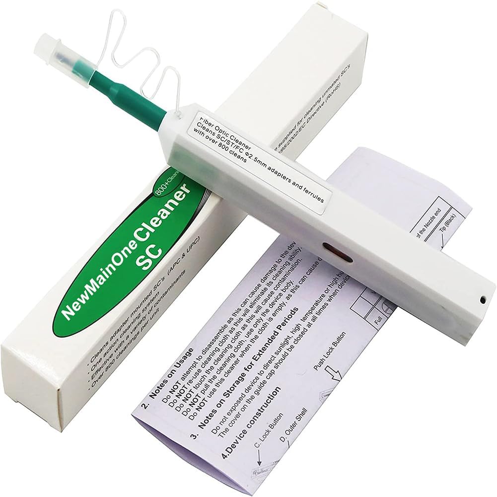 Fiber Cleaner, Fiber Optic Cleaner Pen for 2.5mm Ferrules SC,FC,ST,SC/APC and FC/APC,800+ Clean Times
